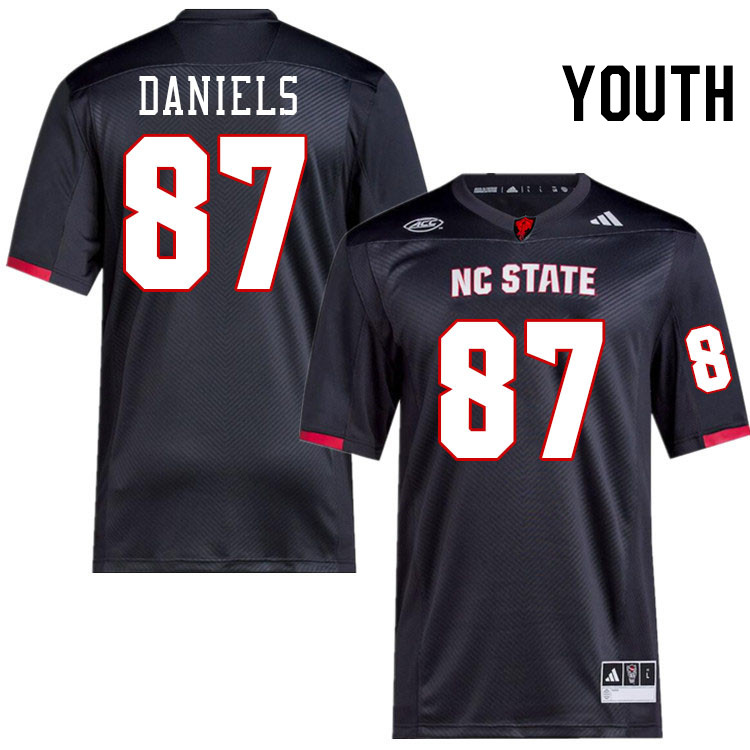 Youth #87 Dante Daniels NC State Wolfpack College Football Jerseys Stitched-Black